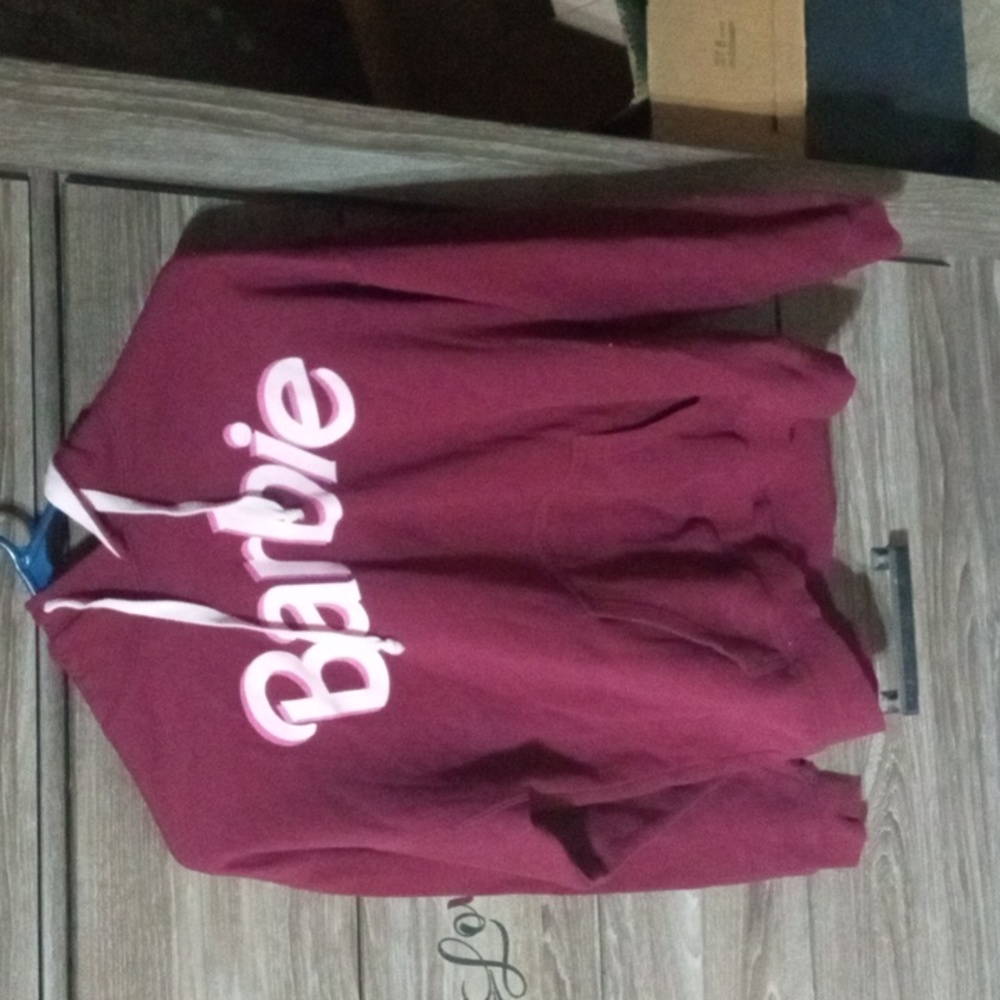 Maroon and pink Barbie hoodie